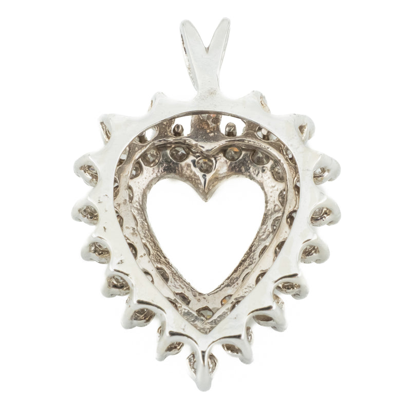 1.00ctw Diamond Accented Heart Pendant in 14K White Gold - Chain Not Included