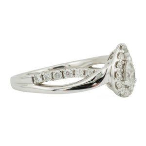 0.33ct Pear Diamond w/ Accents Engagement Ring in 14K White Gold - Size 7