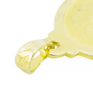 Miraculous Medal Virgin Mary Oval Pendant in 14K Yellow Gold - 1.3 grams