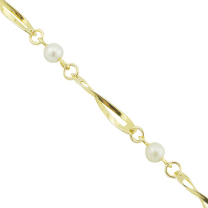 Round Pearl 7.75" Bracelet in 14K Yellow Gold - 5.00 Grams
