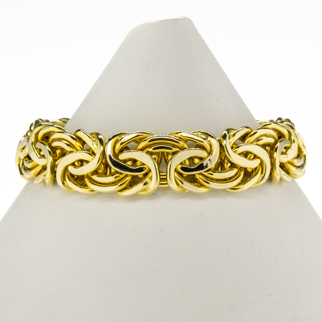 Byzantine Link Bracelet 8" in 14K Yellow Gold