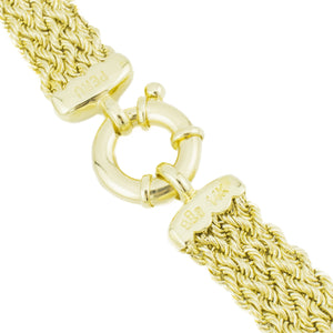 10mm Wide Multi-Strand Rope 18" Necklace in 14K Yellow Gold - 15.3 Grams