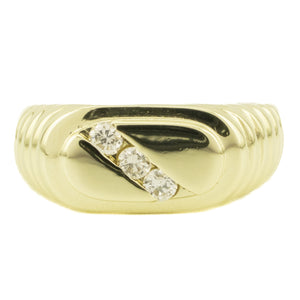 0.18ctw Diamond Accented Gents Ring in 10K Yellow Gold -Size 9.75