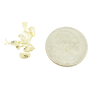 Looney Toons Marvin Pendant in 14K Yellow Gold - 1.6 Grams
