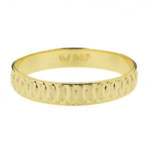 4mm Wide Circle Pattern Gold Band Ring in 14K Yellow Gold - Size 10.50