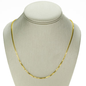 2.2mm Wide Box Chain 20" Necklace in 18K Yellow Gold