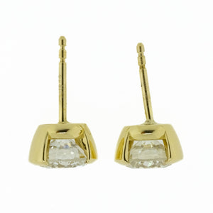 1.92ctw VS2-SI1/L-M Round Diamond Solitaire Studs Earrings in 18K Yellow Gold