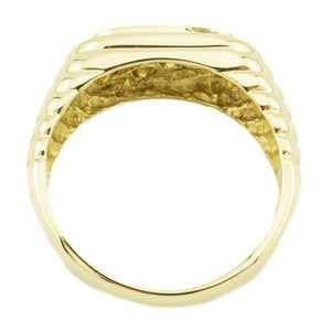 0.18ctw Diamond Accented Gents Ring in 10K Yellow Gold -Size 9.75