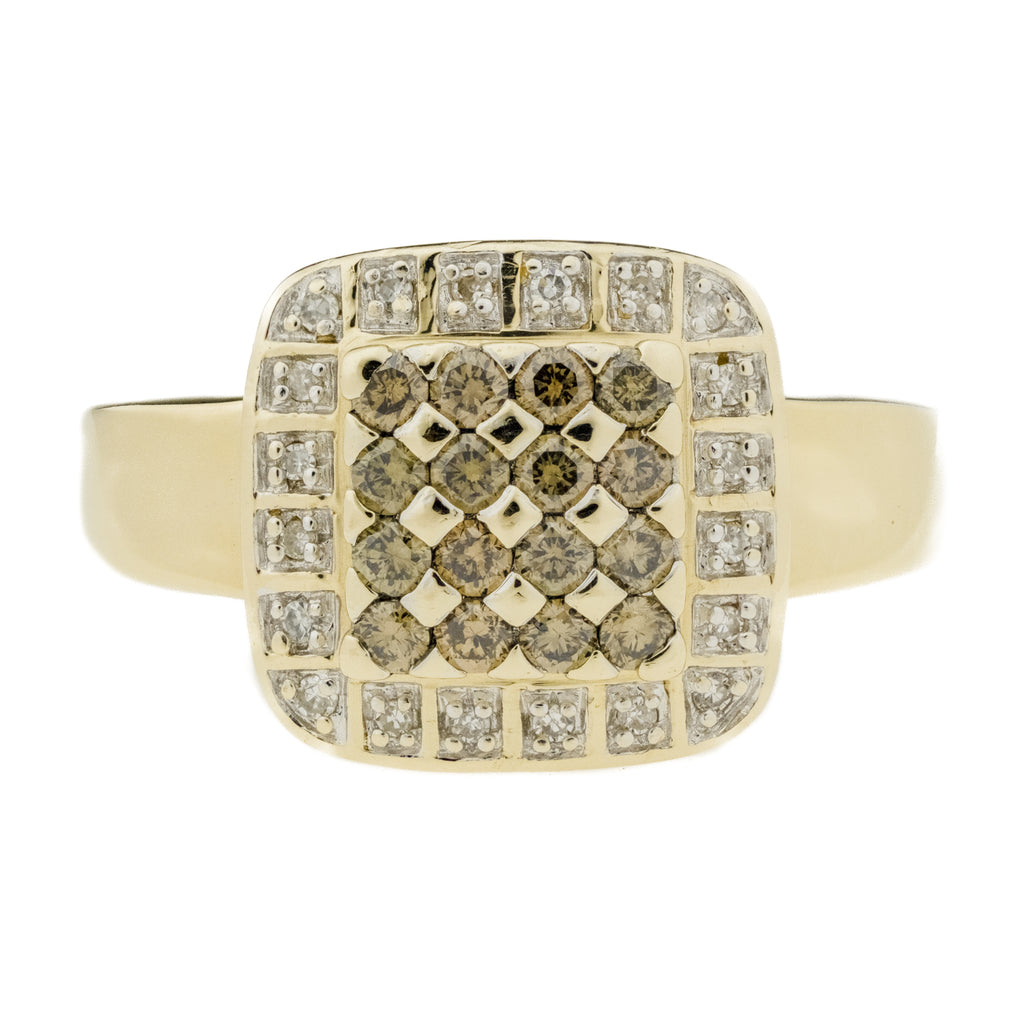 0.75ctw Diamond Fashion Cluster Ring in 14K Yellow Gold - Size 9.75