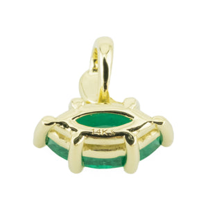 1.10ctw Marquise Emerald Solitaire Gemstone Pendant in 14K Yellow Gold- No Chain