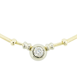 0.70ctw Round Brilliant Diamond Solitaire 17" Necklace in 14K Two-Tone Gold