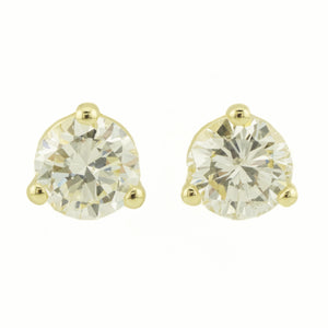 0.80ctw Round Diamond Solitaire Stud Earrings in 14K Yellow Gold