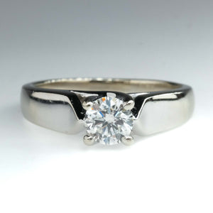 0.50ct Round Diamond Solitaire Engagement Ring in 14K White Gold