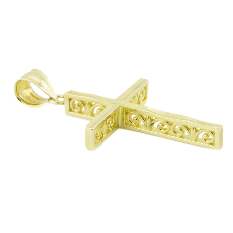 Gold Cross Pendant in 14K Yellow Gold - 1.9 Grams