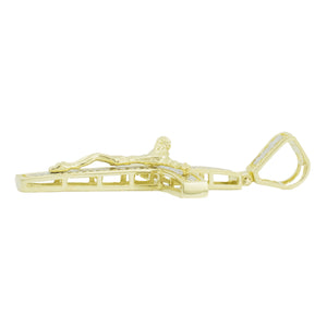 Gold Cross Crucifix Religious Pendant in 10K Two-Tone Gold - 4.6 Grams