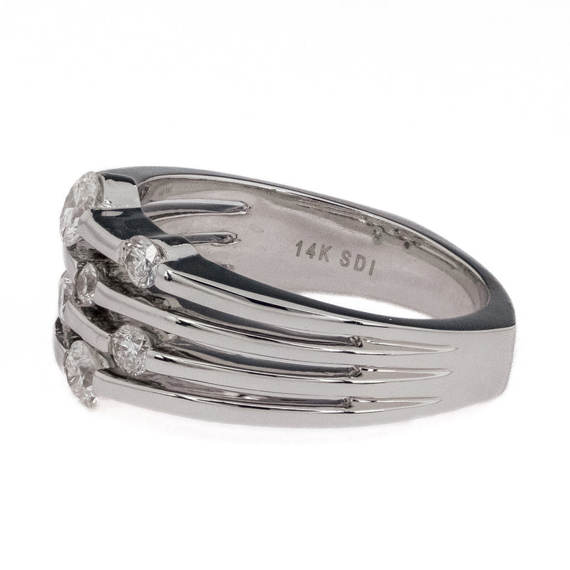 0.75ctw Diamond Fashion Ring in 14K White Gold Size 6.75