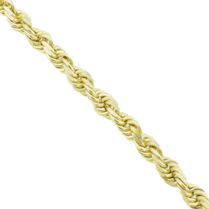 4.5mm Wide Rope Link Chain 9.25" Bracelet in 10K Yellow Gold - 5.6 grams