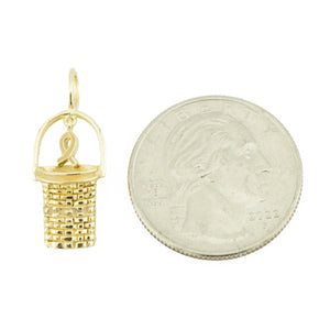 LongabergerGold Brest Cancer Basket Pendant in 14K Yellow Gold - 2.6 Grams