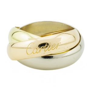Vintage Cartier Trinity Gold Band Ring in 18K Tri-Tone Gold - Size 7