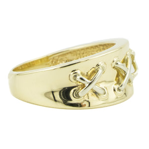 Ladies Fashion Laces Gold Ring in 14K Yellow Gold - Size 6.75