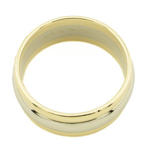 7.5mm Wide Tripple Gold Wedding Band Ring in 14K Two Tone Gold - Size 7.75