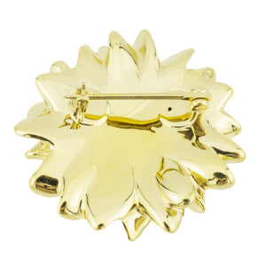 Gold Sunflower Hollow Brooch in 14K Yellow Gold - 3.6 Grams