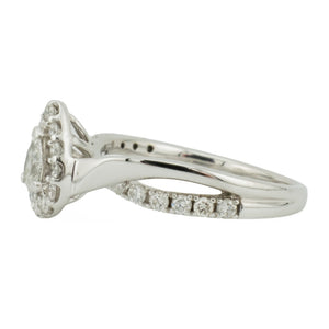 0.33ct Pear Diamond w/ Accents Engagement Ring in 14K White Gold - Size 7