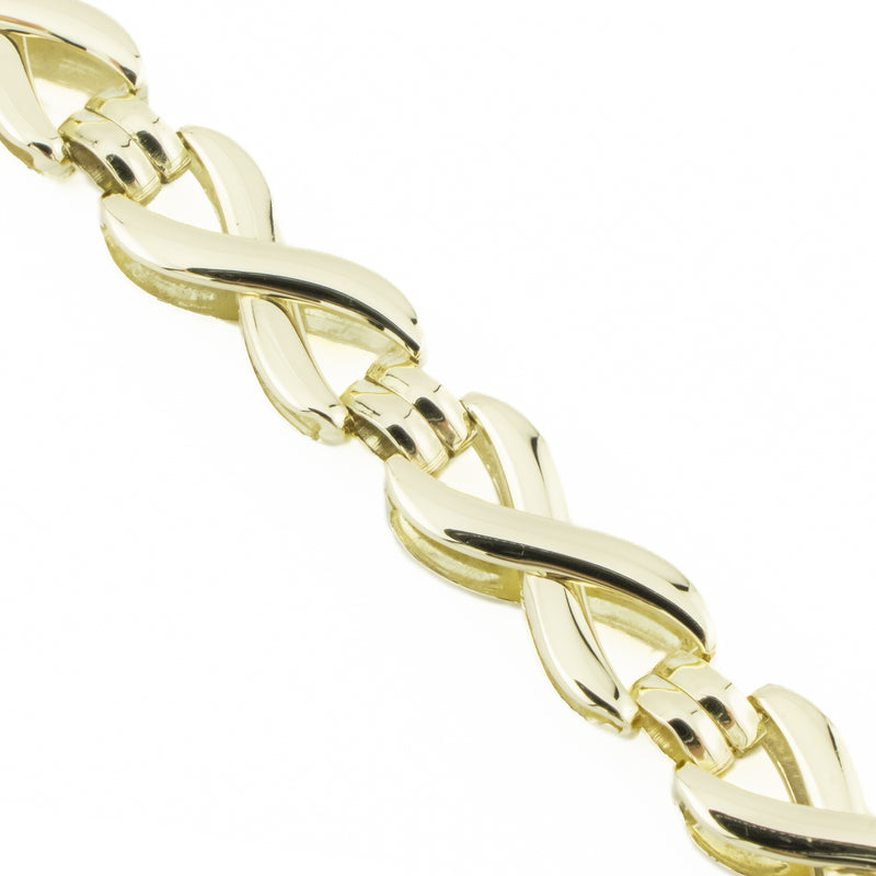 6.5mm Wide Infinity Link 7" Bracelet in 14K Yellow Gold - 11 grams