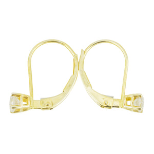 0.20ctw Lab Round Diamond Solitaire Lever Back Earrings in 14K Yellow Gold