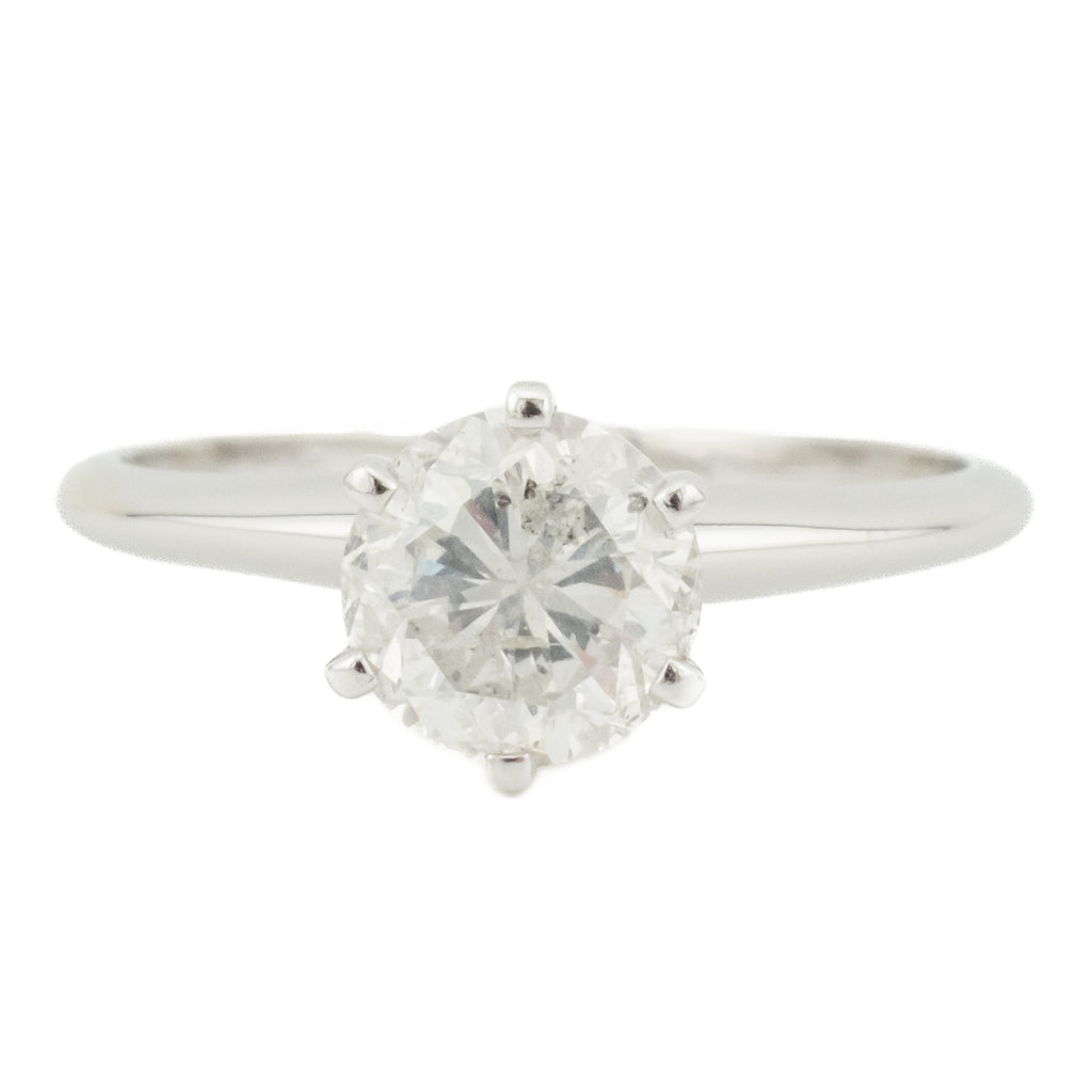 1.25ct Round Diamond H/I1 Solitaire Engagement Ring in 14K White Gold - Size 6.75