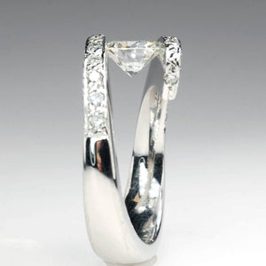 1.21ct Round VS2/G Diamond Bypass Statement Ring in 14K White Gold