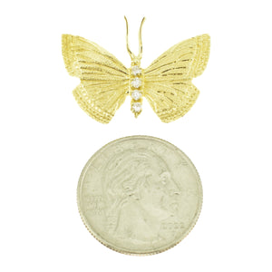 0.20ctw Diamond Accented Butterfly Brooch in 14K Yellow Gold