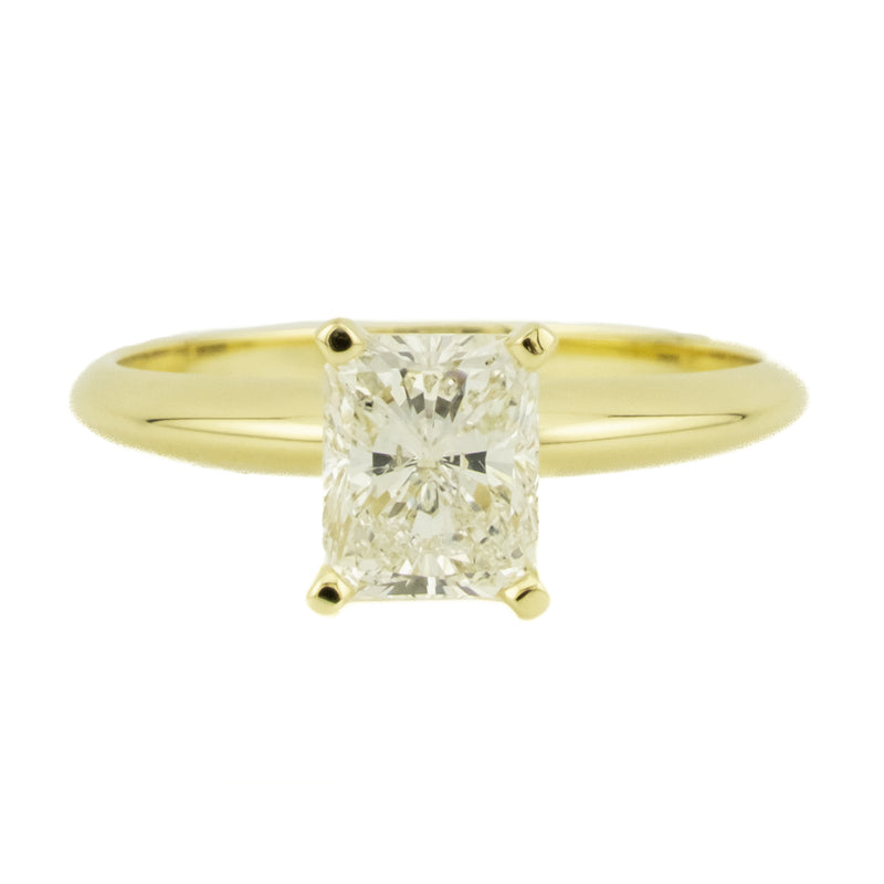 GIA 1.16ctw Radiant Solitaire Diamond Engagement Ring in 14K Yellow Gold - Size 6