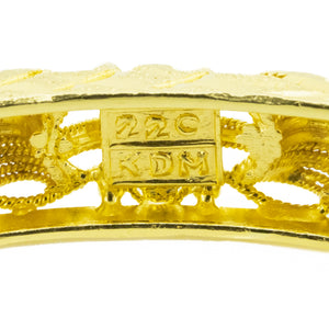 8mm Wide Fashion Gold 7" Bangle Bracelet in 22K Yellow Gold - 22.1 grams