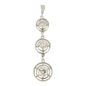 Vintage 1.00ctw Diamond Accented Drop Pendant on 14" Chain in Platinum