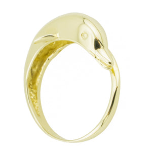 Dolphin Gold Ring in 14K Yellow Gold - Size 5.75