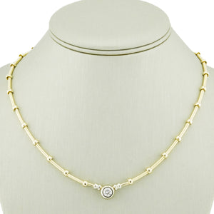 0.70ctw Round Brilliant Diamond Solitaire 17" Necklace in 14K Two-Tone Gold