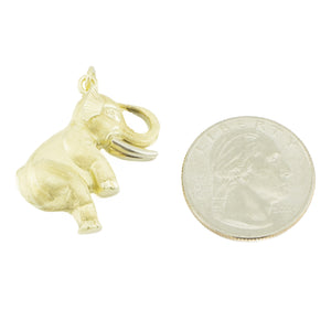 Gold Elephant Pendant in 14K Yellow Gold - 7 Grams
