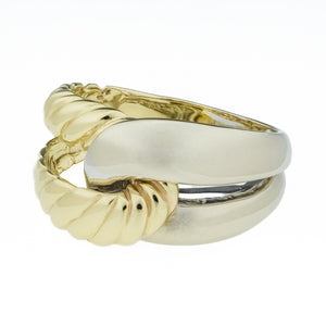 Fashion Gold Rope Ring in 14K Two Tone Gold - Size 8