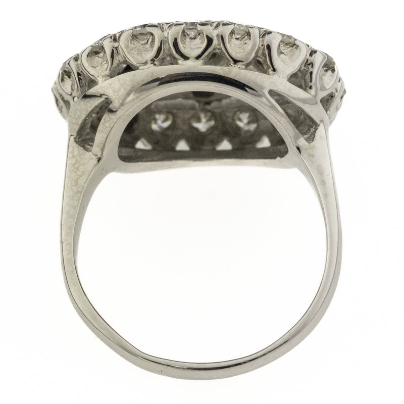 1.5ctw Vintage Diamond Fashion Ring in 14K White Gold - Size 7.25