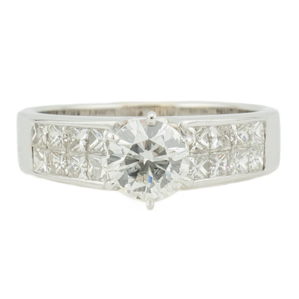 0.60ct Round Brilliant & Diamond Accented Engagement Ring in 18K White Gold - 5