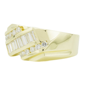 1.00ctw Gent's Diamond Cluster Ring in 14K Yellow Gold - Size 9.75