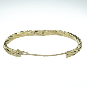 6.6mm Wide Hinge Twist Bangle Bracelet in 14K Yellow Gold