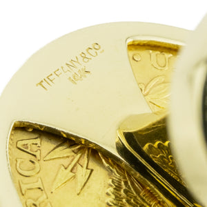 Vintage Tiffany & Co. Liberty Head Quarter Eagle Coin Cufflinks in 14K Yellow Gold