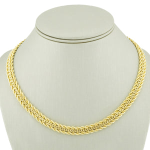 8mm Wide Franco and Rope Fashion Chain Necklace 17" in 18K Yellow Gold - 145.6 Grams