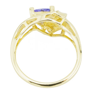 0.50ctw Tanzanite & Diamond Accented Gemstone Ring in 14K Yellow Gold - Size 6.5