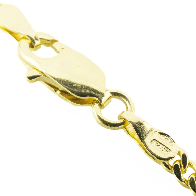 2mm Wide Modified Curb Link 30" Chain in 14K Yellow Gold - 12.5grams