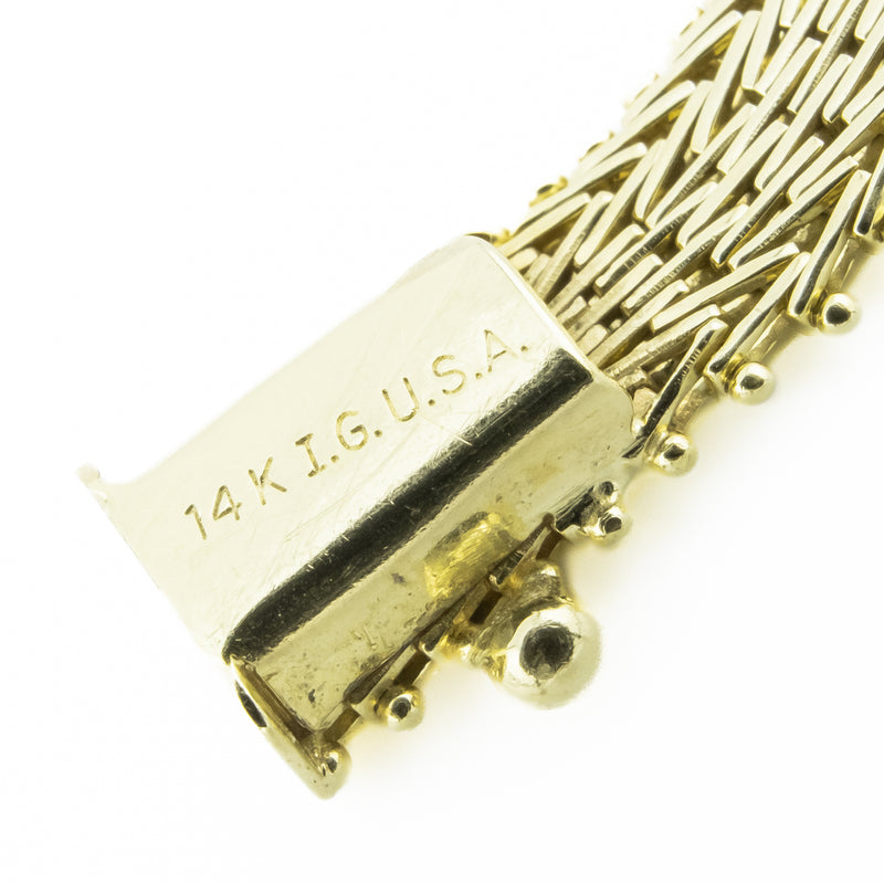 7mm Wide Mesh 6.5" Bracelet in 14K Yellow Gold - 11.1 Grams