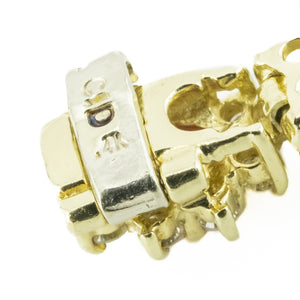 5.90ctw Oval Ruby and Diamond Accented Bracelet in 14K Yellow Gold - 18 Grams