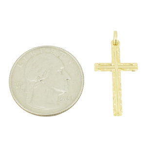 Gold Cross Pendant in 14K Yellow Gold - 1.2 Grams